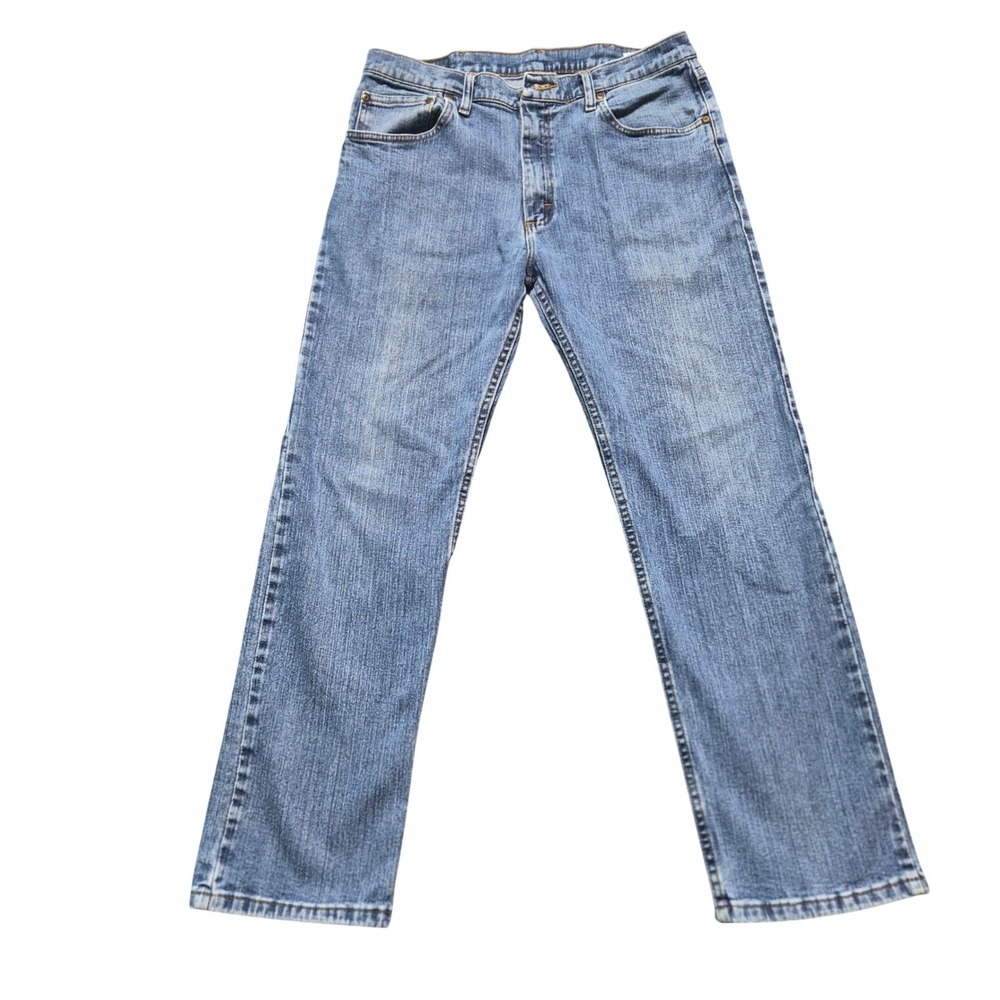 Wrangler Authentic Jeans Mens 34x29 Regular Fit Blue Denim 9WRGAMS Mid Wash
